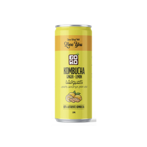 GORO Kombucha – Green Tea with Ginger & Lemon (320ml)-  6 PACK